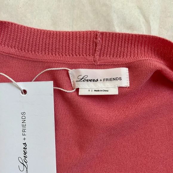 Revolve Lovers + Friends Sweater Womens Sz Small Pink Wrap Cardigan Long Sleeve - Picture 7 of 8